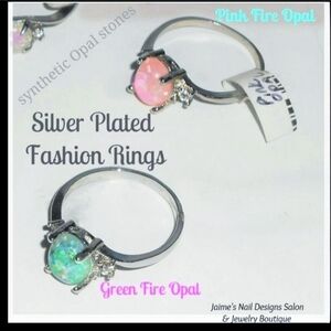 Opal Fashion Ring Silver Plated Choice Of One